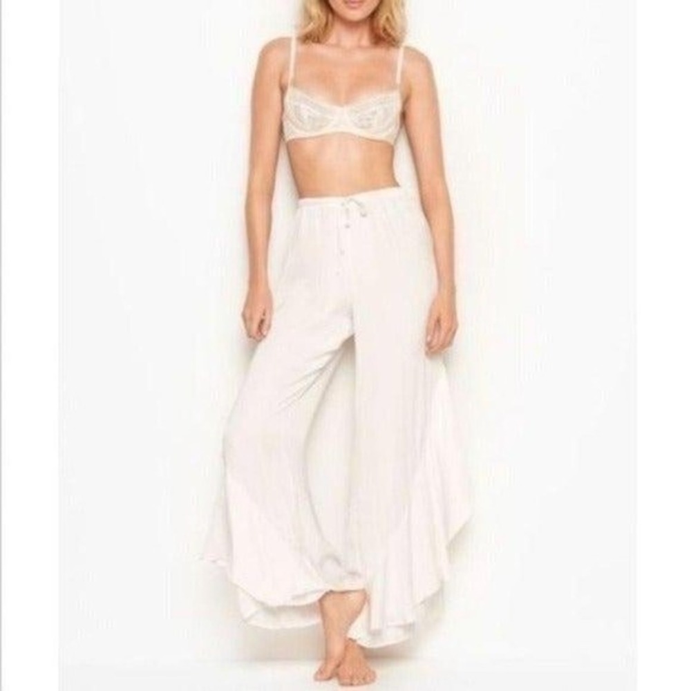 Victoria Secret White Pants Medium pajama satin